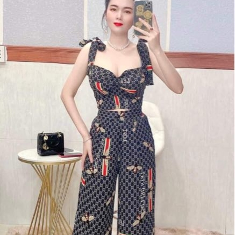 Stylish Black Patterned Pants With Padded Top